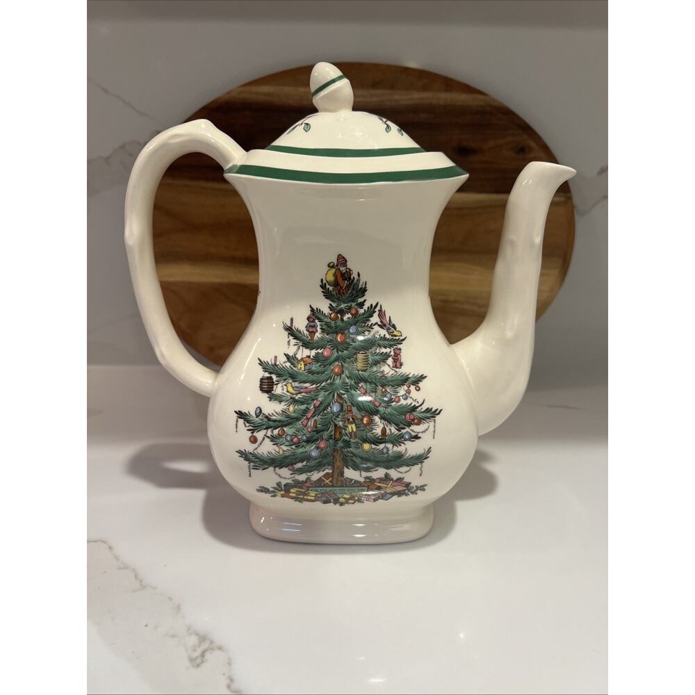 Spode CHRISTMAS TREE - MADE IN ENGLAND - 5 Cup Coffee Pot w/Lid - S3324-L